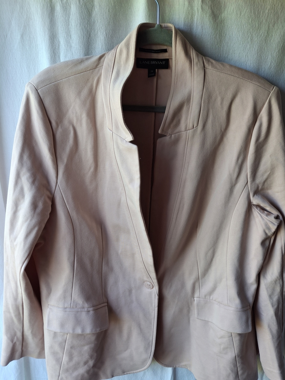 Lane Bryant  The Bryant Blazer Light Blush Pink Open-Front Blazer